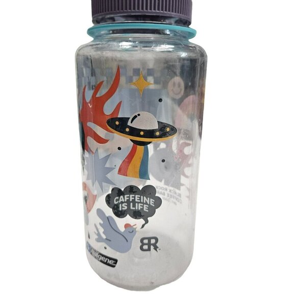 Black Rock Coffee Bar Nalgene 32oz Water Bottle UFO Rainbow Design‎ BPA-Free - Picture 4 of 16